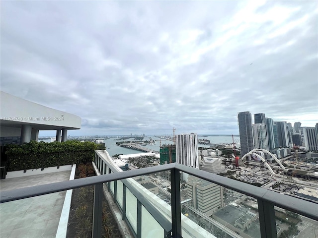 balcony with a water view