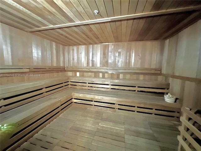 view of sauna