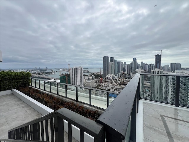 balcony with a water view