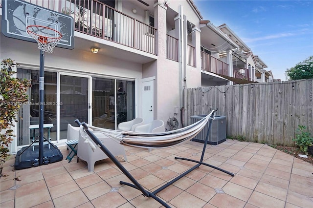 view of patio featuring central AC