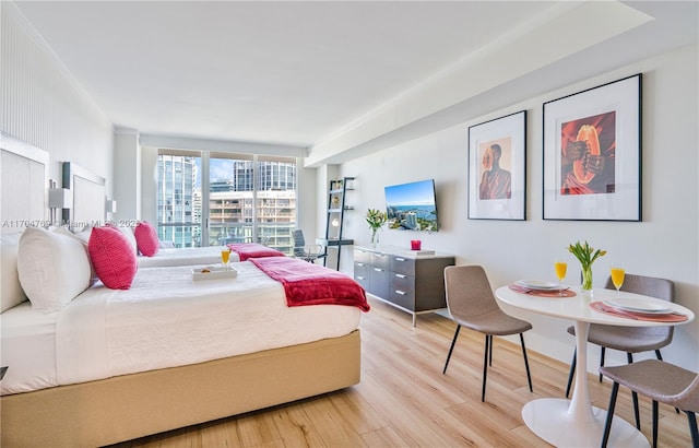 bedroom featuring light hardwood / wood-style flooring