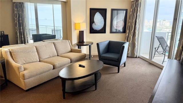 17375 Collins Ave Unit 2406, Sunny Isles Beach, FL 33160 - carpeted living room with baseboards