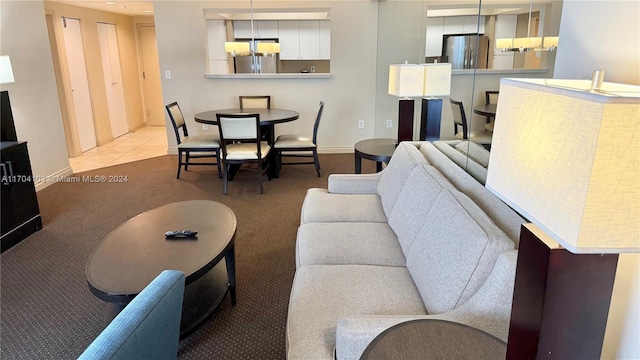 17375 Collins Ave Unit 2406, Sunny Isles Beach, FL 33160 - living area featuring carpet and baseboards