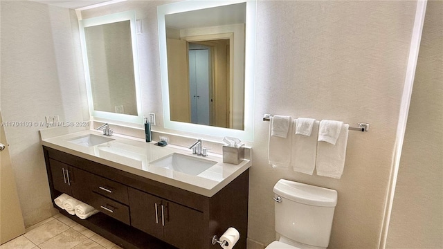 17375 Collins Ave Unit 2406, Sunny Isles Beach, FL 33160 - bathroom with double vanity and tile patterned flooring