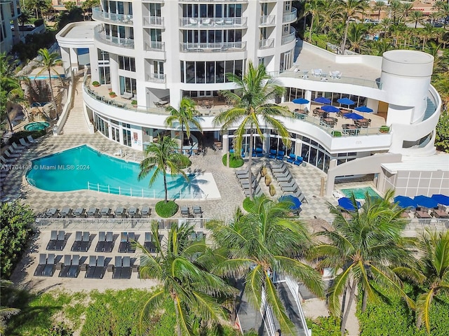 17375 Collins Ave Unit 2406, Sunny Isles Beach, FL 33160 - drone / aerial view of a pool area
