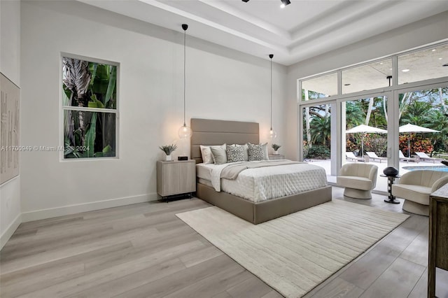 bedroom featuring light hardwood / wood-style flooring