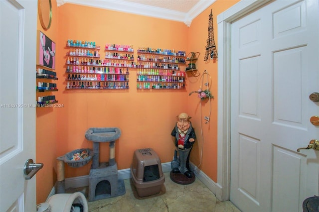 bathroom featuring crown molding