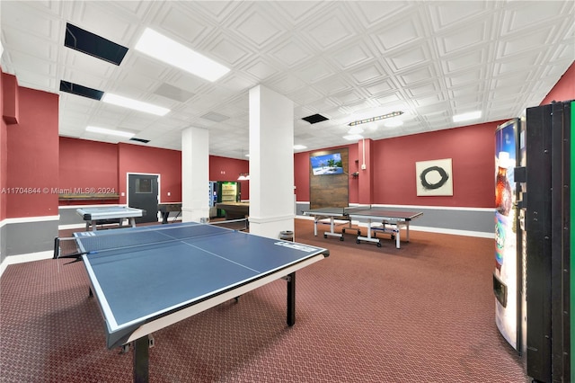 game room featuring carpet floors