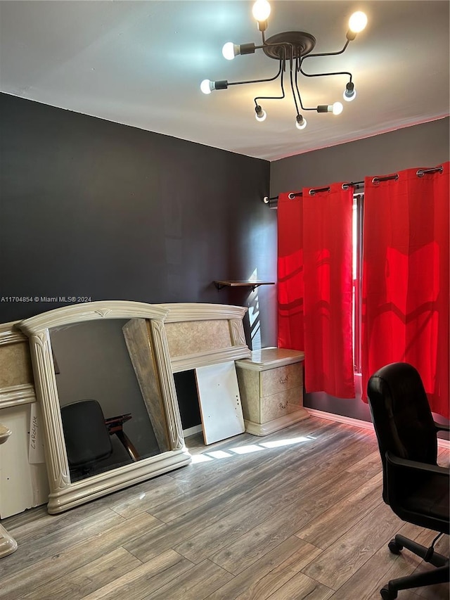 office featuring wood-type flooring