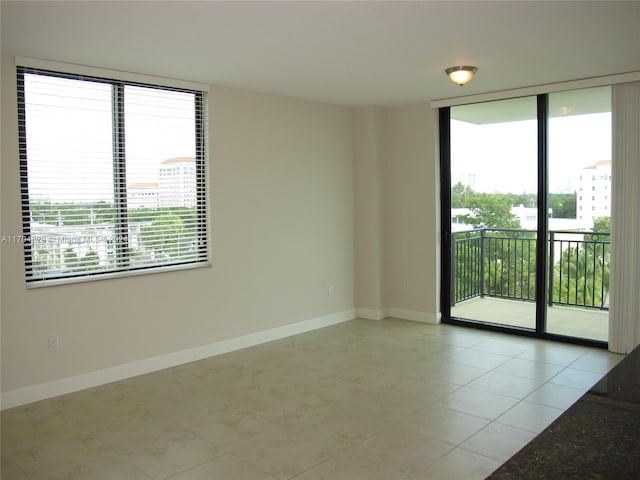 view of tiled spare room