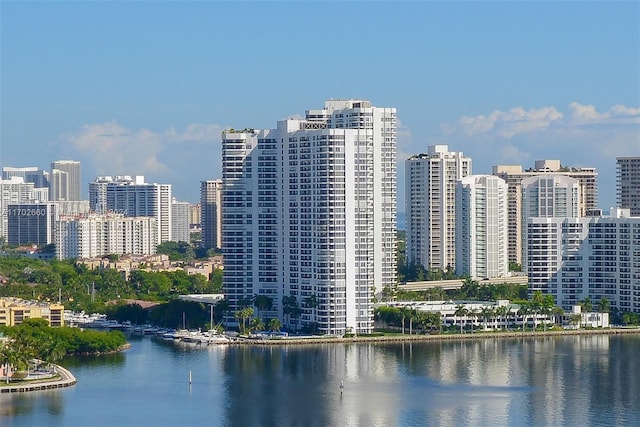 city view with a water view