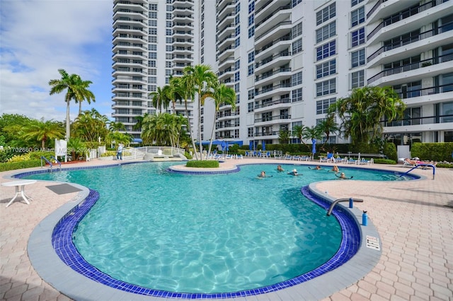 view of pool with a patio area