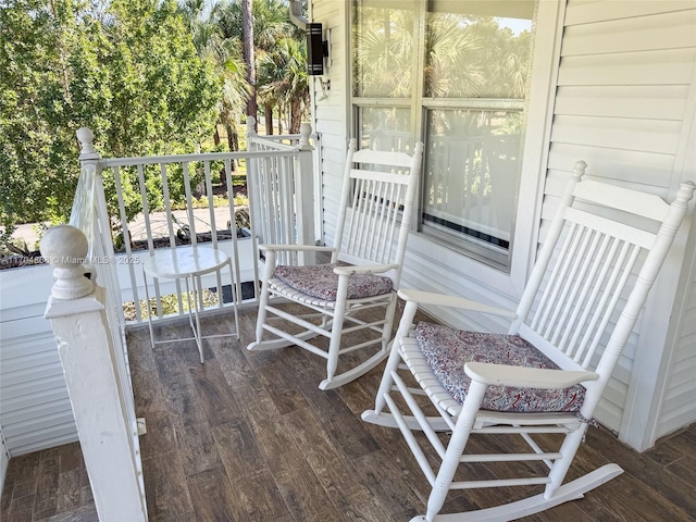 deck featuring a porch