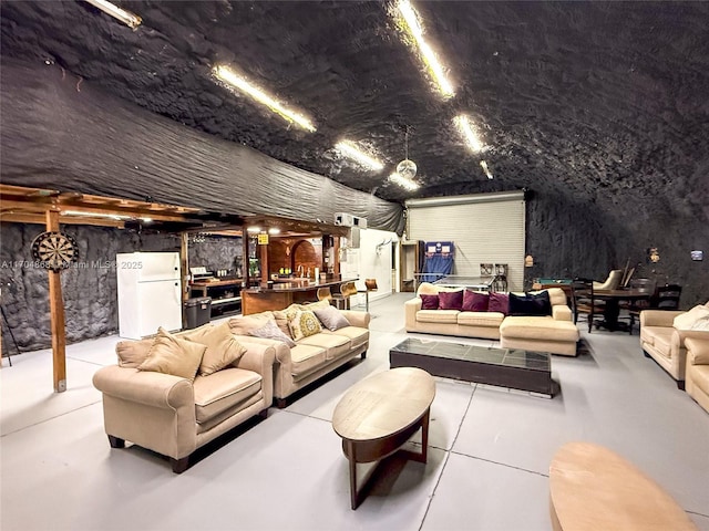 interior space with concrete floors