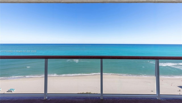 view of water feature featuring a view of the beach