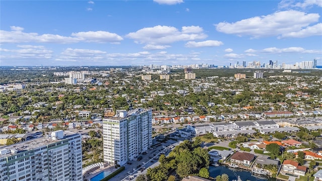 bird's eye view with a city view