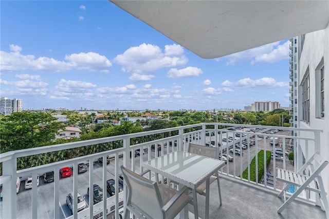 balcony with a city view