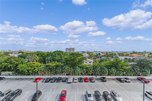 bird's eye view with a city view