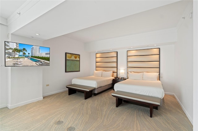 view of carpeted bedroom