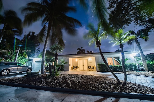 view of front of property with french doors