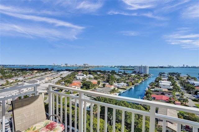 balcony with a water view