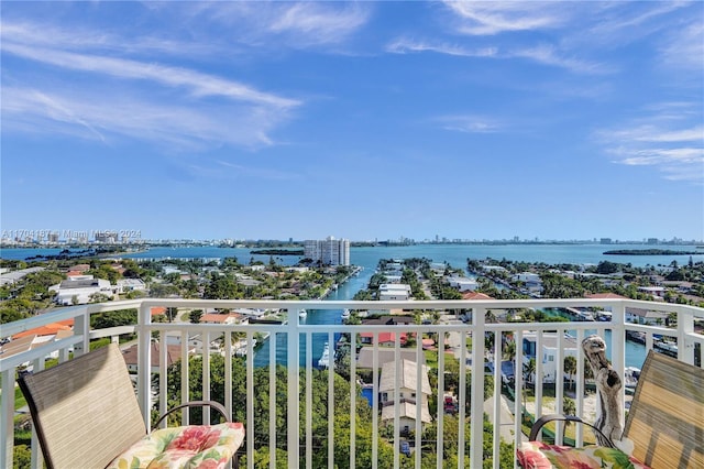 balcony with a water view