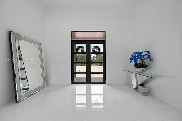 foyer with french doors