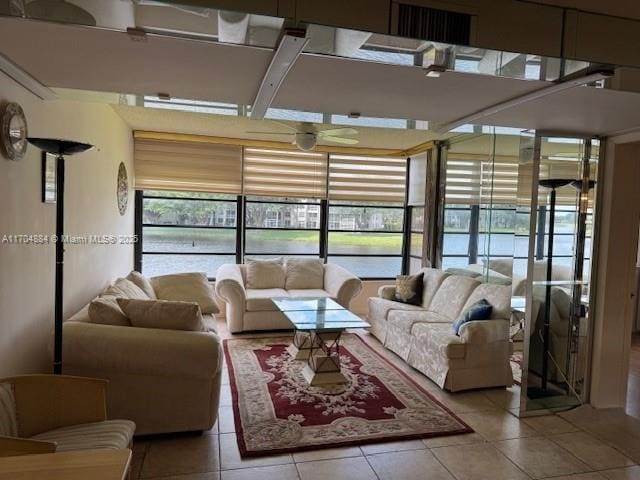 1530 Whitehall Dr Unit 204, Davie, FL 33324 - sunroom / solarium with tile patterned floors and a water view