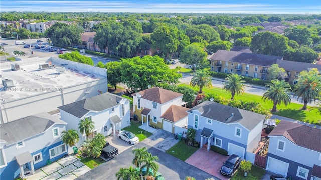 aerial view featuring a residential view