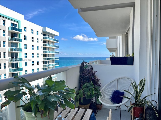 balcony with a water view