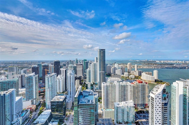 view of city with a water view