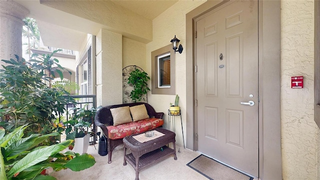 entrance to property with covered porch