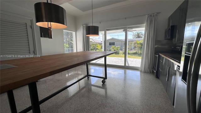 view of unfurnished dining area