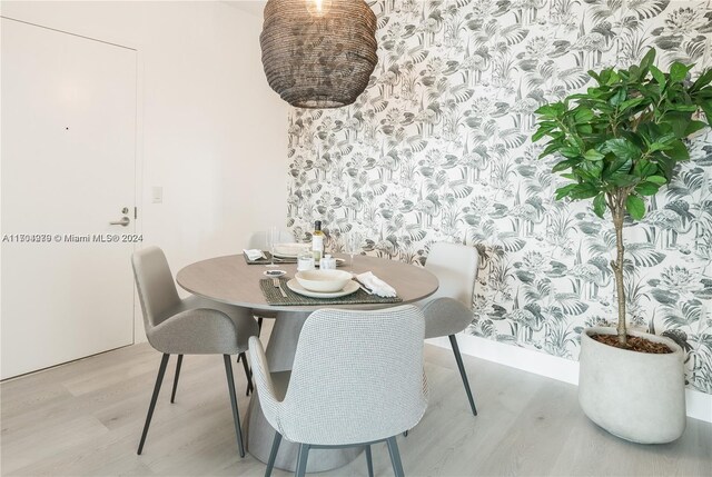 dining room featuring light hardwood / wood-style floors