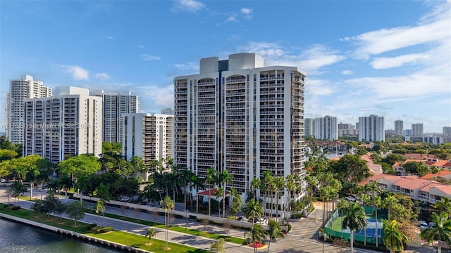 view of property with a water view