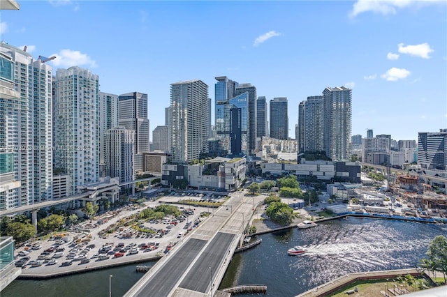 city view with a water view