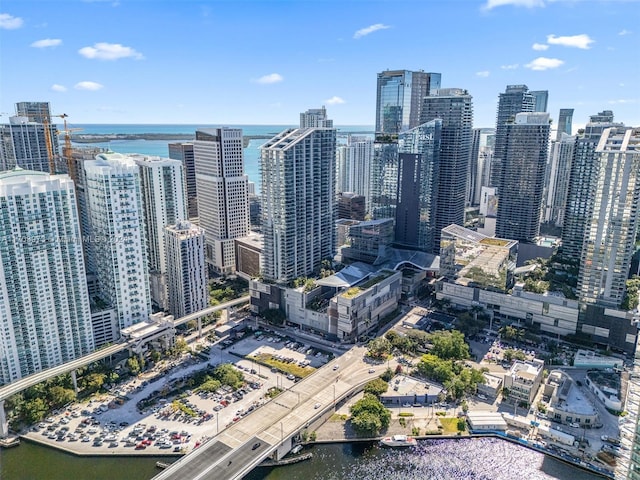 view of city with a water view