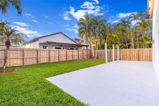 view of yard with a patio area