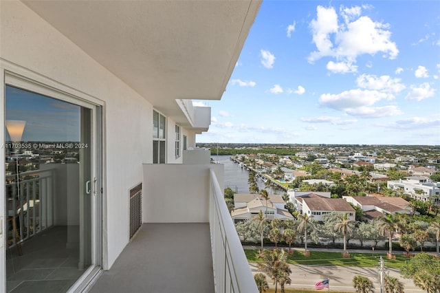 balcony with a water view