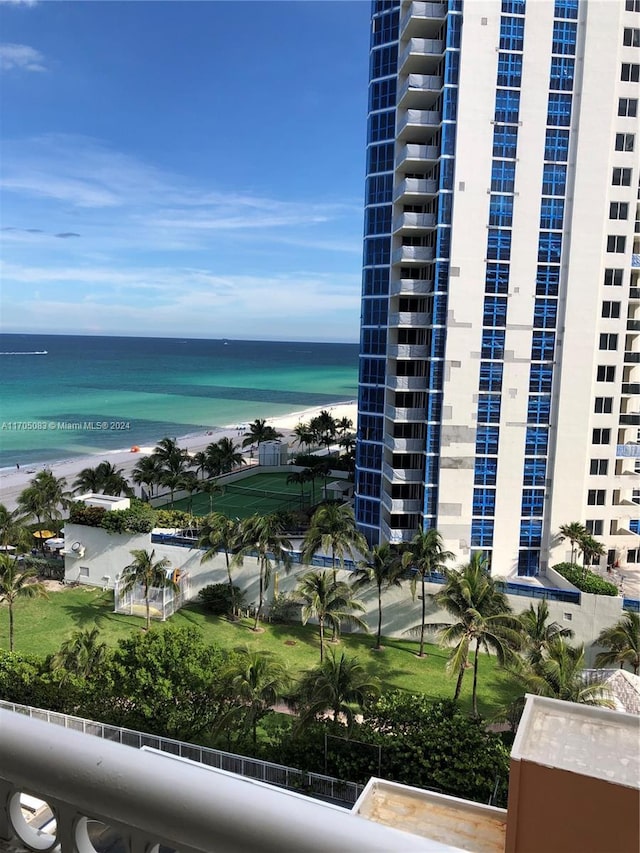 water view with a view of the beach