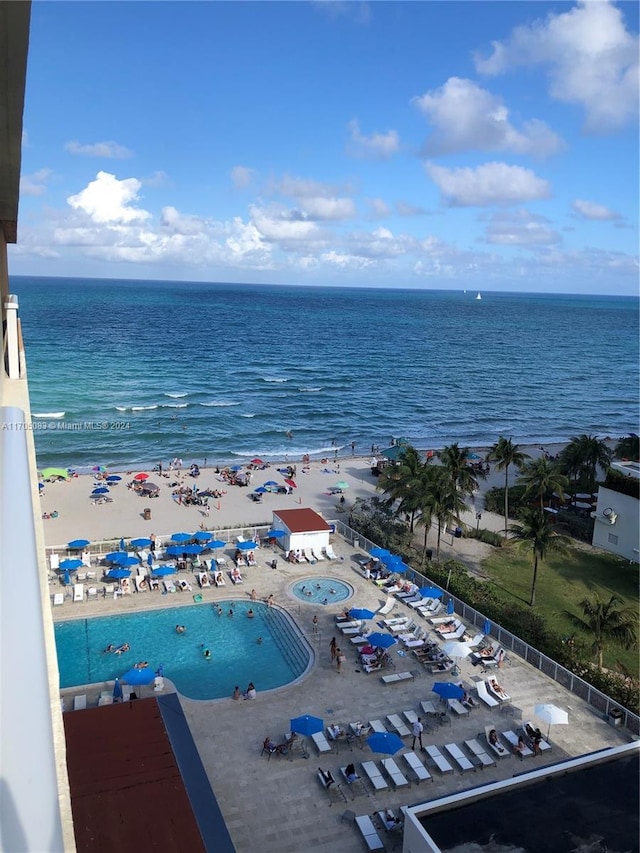 property view of water with a view of the beach