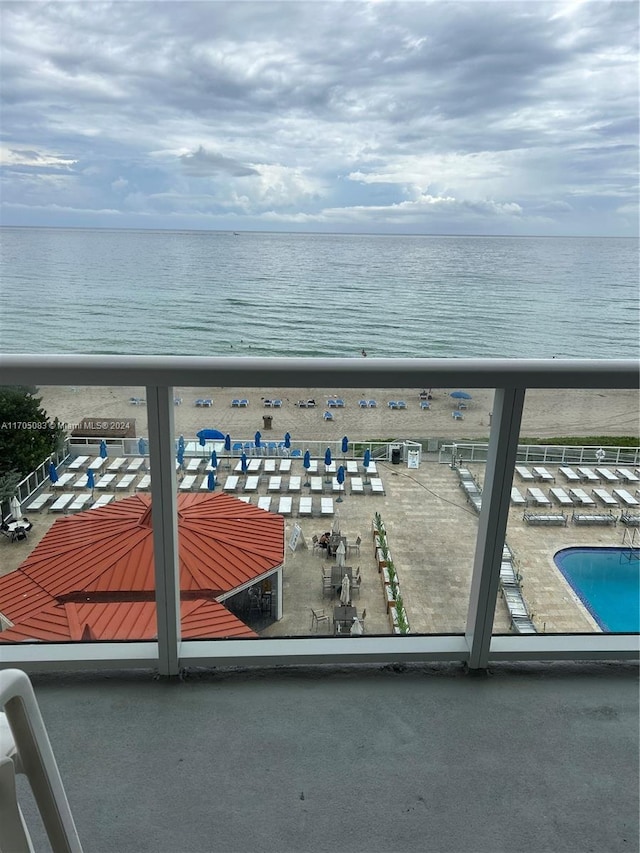 balcony with a water view