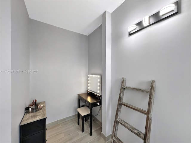 sitting room with light hardwood / wood-style floors