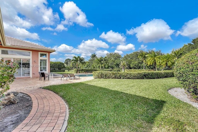 view of yard with a patio area