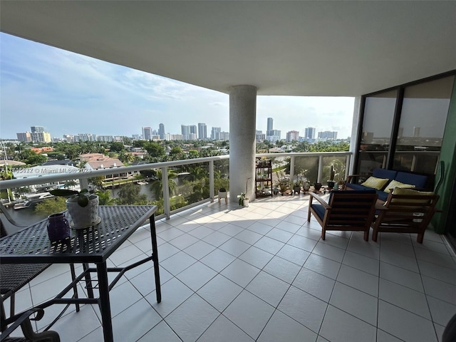 balcony with a water view