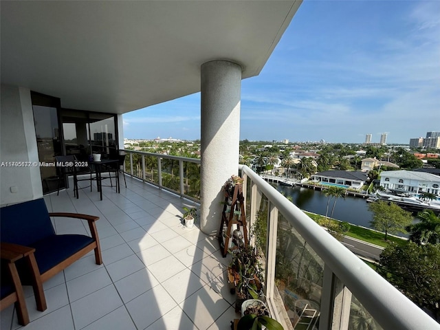 balcony with a water view