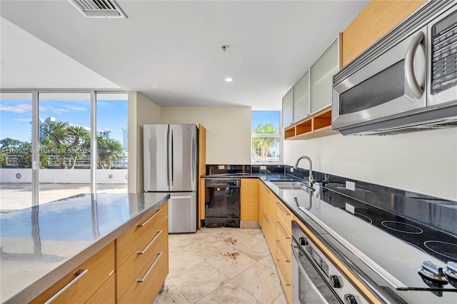 kitchen with stainless steel appliances and sink