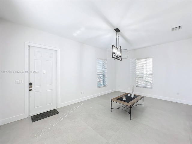 dining room with a notable chandelier