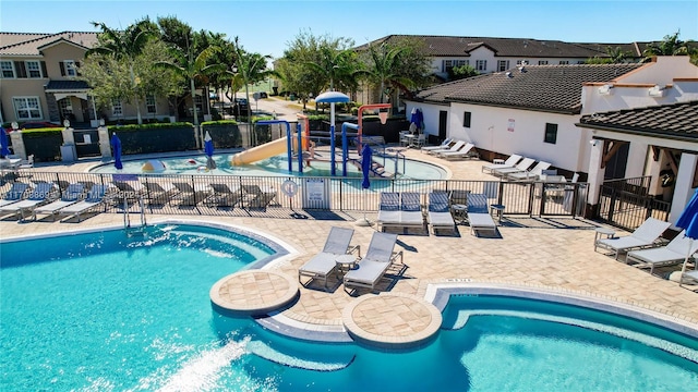 view of pool with a patio