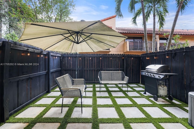 view of patio featuring grilling area